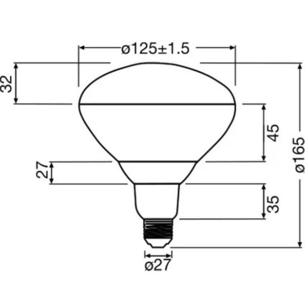 150W Infrared Isıtıcı Lamba Kırmızı E27 Duy