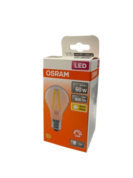 VALUECLA60D 6,5W/827 FİLAMENTLİ DİMLİ DEKORATİF LED AMPUL