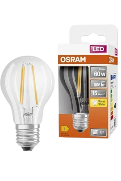VALUECLA60 6,5W/827 FİLAMENTLİ  DEKORATİF LED AMPUL