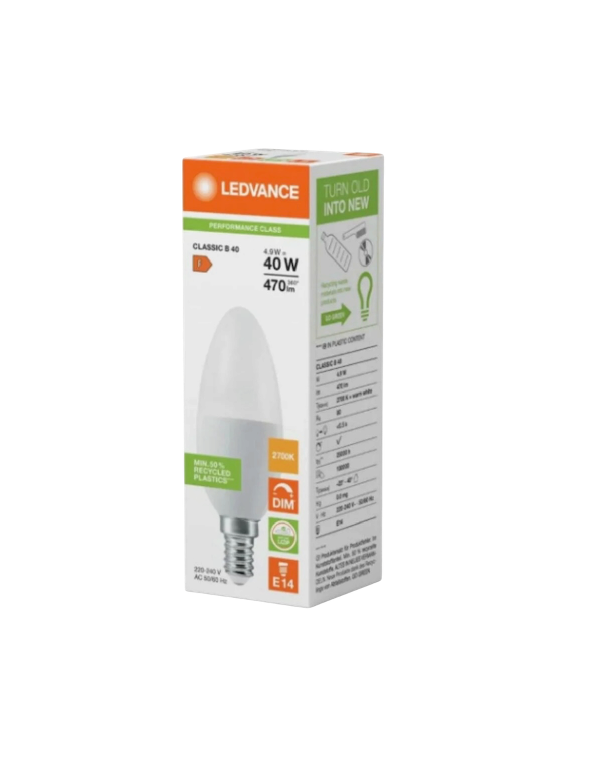 LED CLB40 DIM 4.9W 827 FR E14 P DİMLİ BUJİ MUM AMPUL