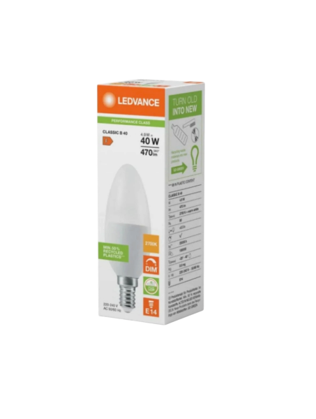 LED CLB40 DIM 4.9W 827 FR E14 P DİMLİ BUJİ MUM AMPUL
