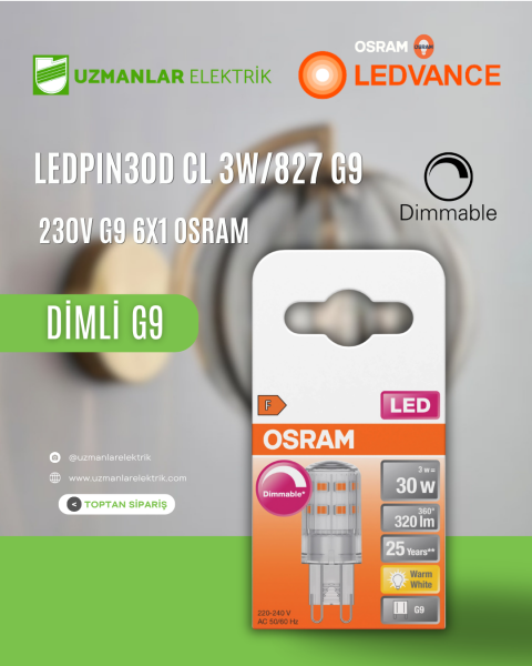 LEDPIN30D CL 3W/827 G9 DİMLİ