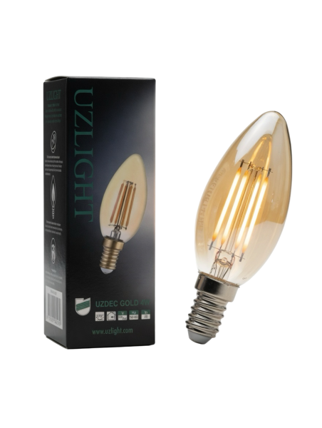 UZDEC GOLD 4W DEKORATİF FİLAMENTLİ MUM AMPUL